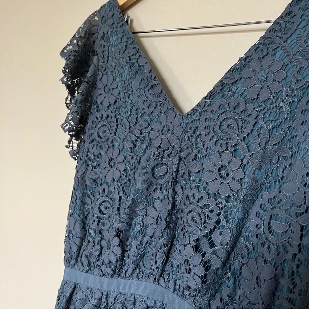 Madewell Blue‎ Lace Flutter Sleeve Dress - Picture 5 of 5